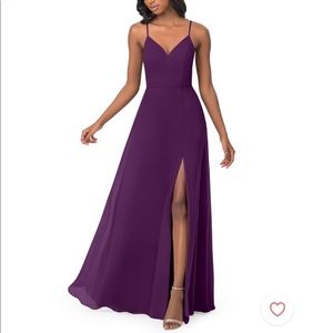 Grape Azazie Lena Bridesmaid Dress